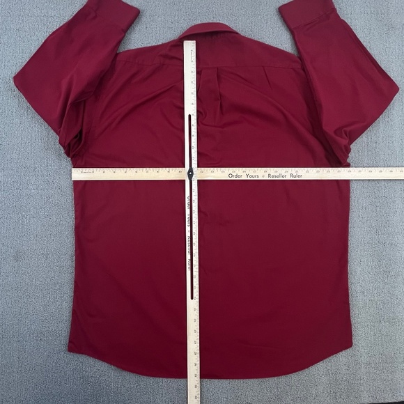 Alexander Julian Colours Shirt XL Burgundy Button Up Single Needle Luxury Men - Picture 10 of 12